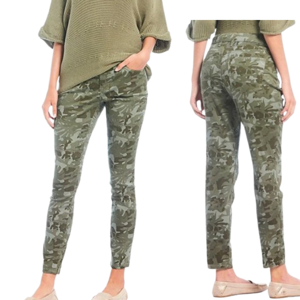 Tommy Bahama Camouflage Canyon Ankle Jeans Green Tea Leaf Size 6